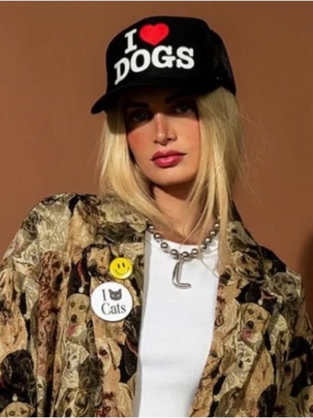 Dressed in Lala I Love Dogs Trucker Hat